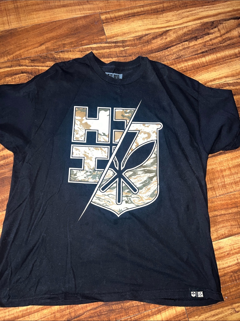 Hawaii's Finest Black Short-Sleeve Tee with Camo Shield Graphic